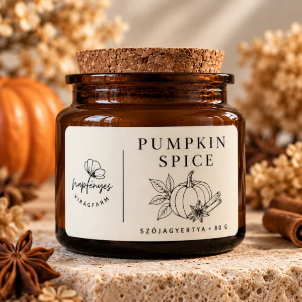 Nagyfényes virágfarm - kézműves szójagyertya - Pumpkin Spice