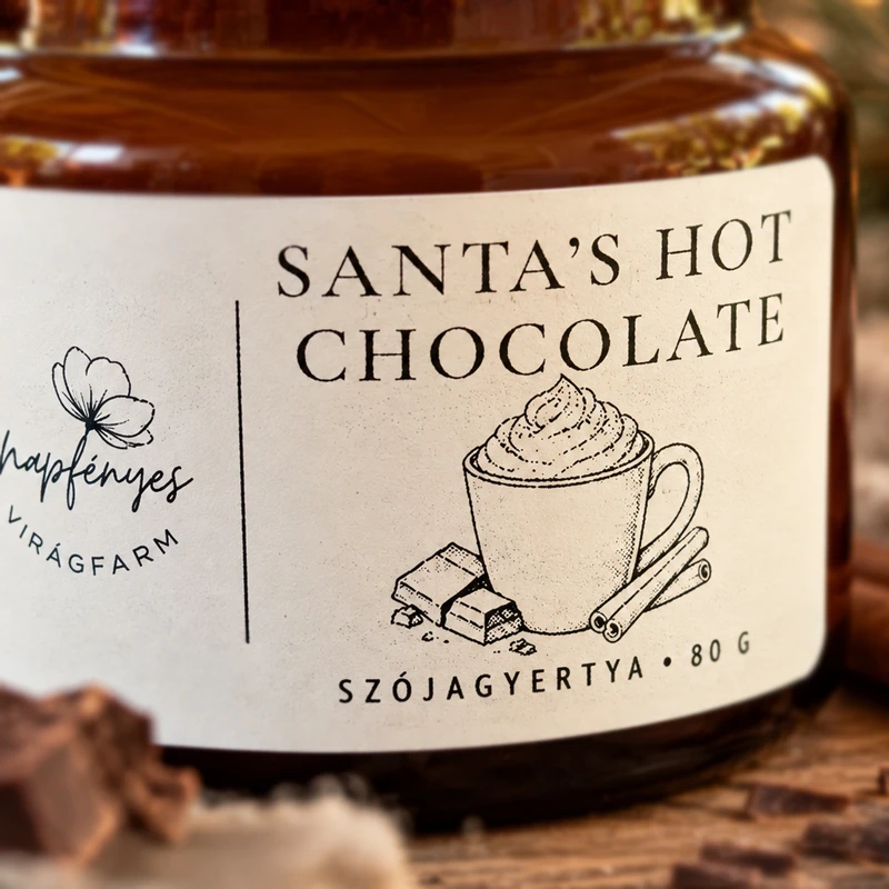 Santa's Hot Chocolate szójagyertya - édes melegség a téli estéken