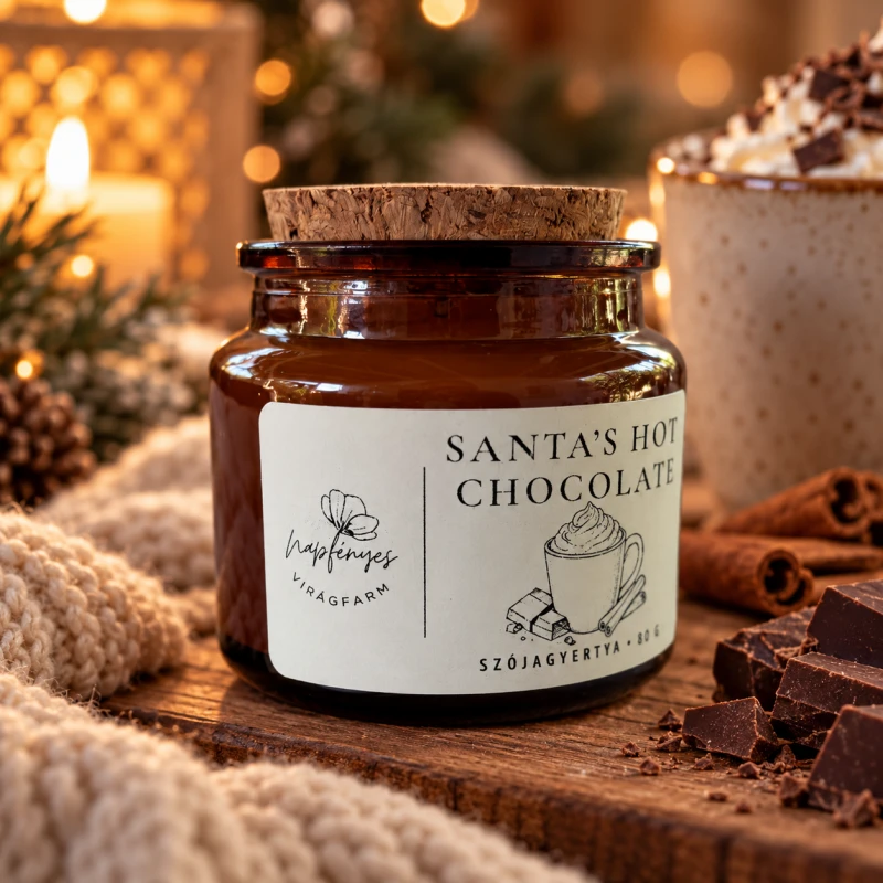 Santa's Hot Chocolate szójagyertya - édes melegség a téli estéken